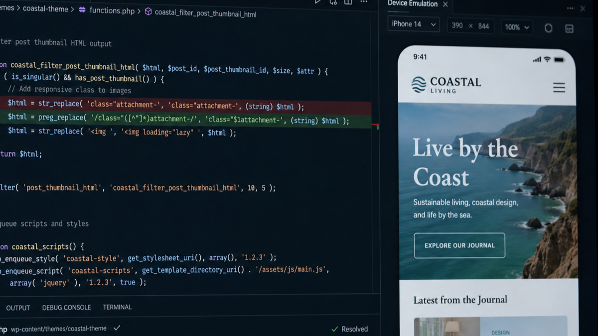 WordPress developer in Pakistan fixing website bugs with mobile responsive testing